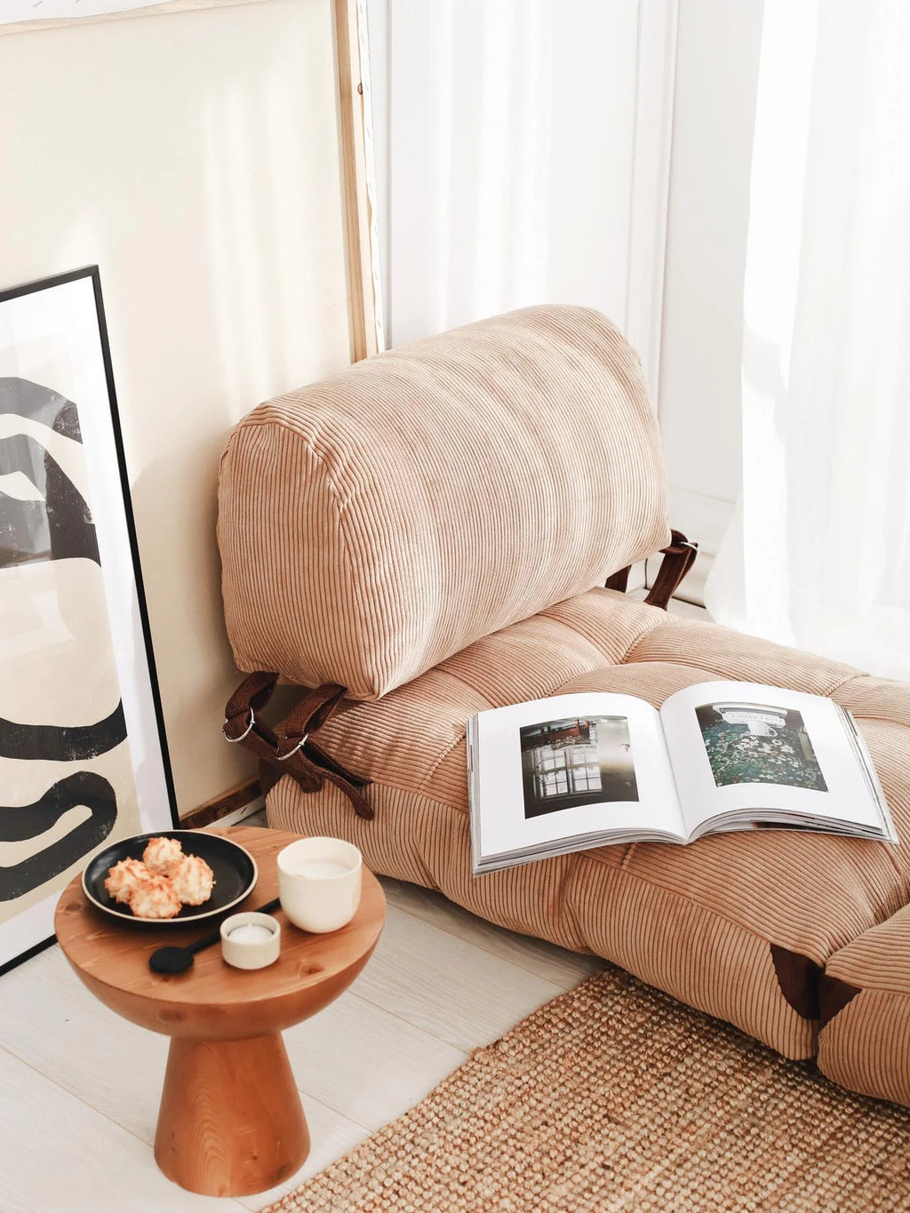 Fold Kadife Bettsofa - Kamel