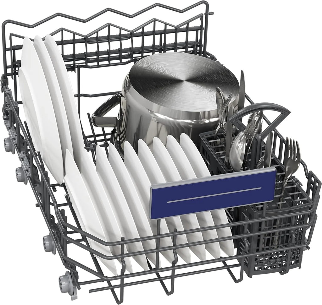 Siemens SR65YX08ME, iQ500 Smarter Geschirrspüler Vollintegriert, 45 cm breit, Besteckschublade, Zeolith, extra leise, aquaStop, automatische Türöffnung nach Programmende, varioSpeed, Innenbeleuchtung