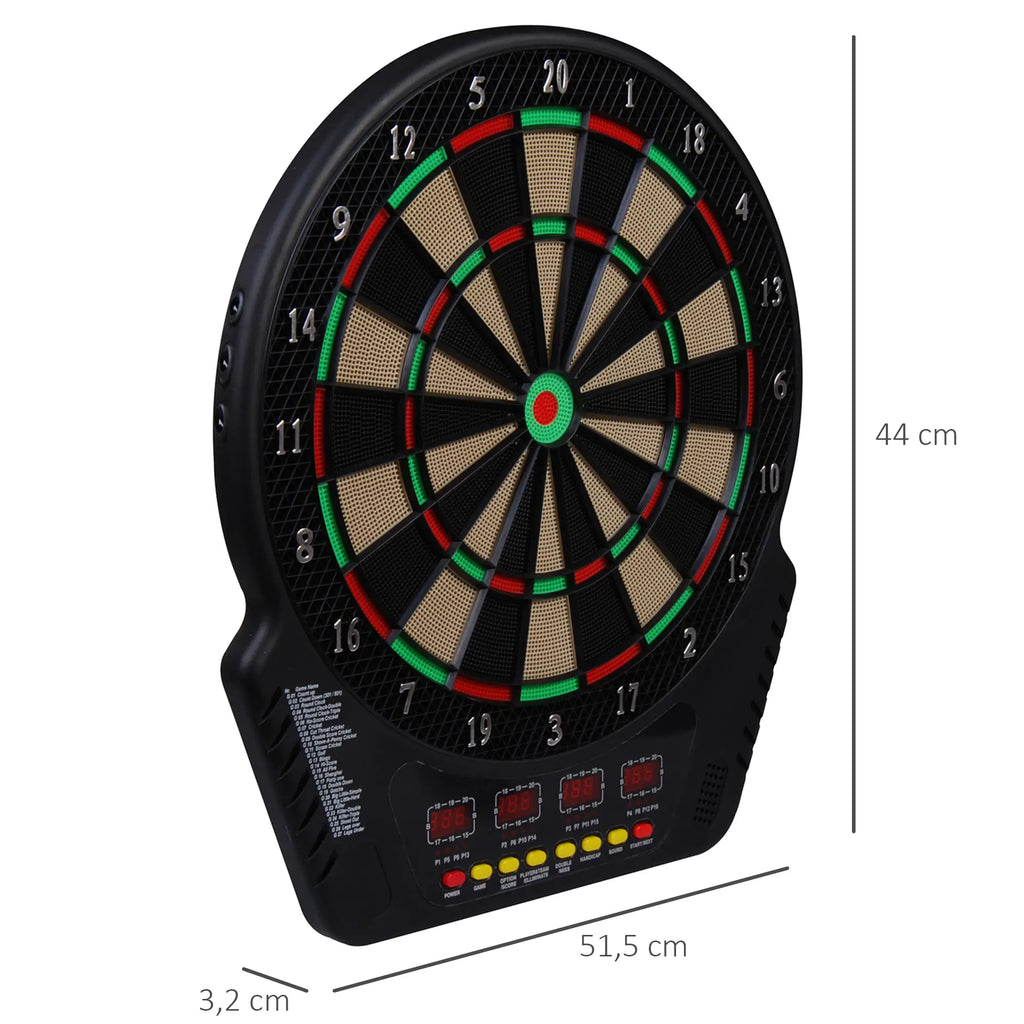 HOMCOM elektronische Dartscheibe Dartboard 27 Spiele 16 Spieler