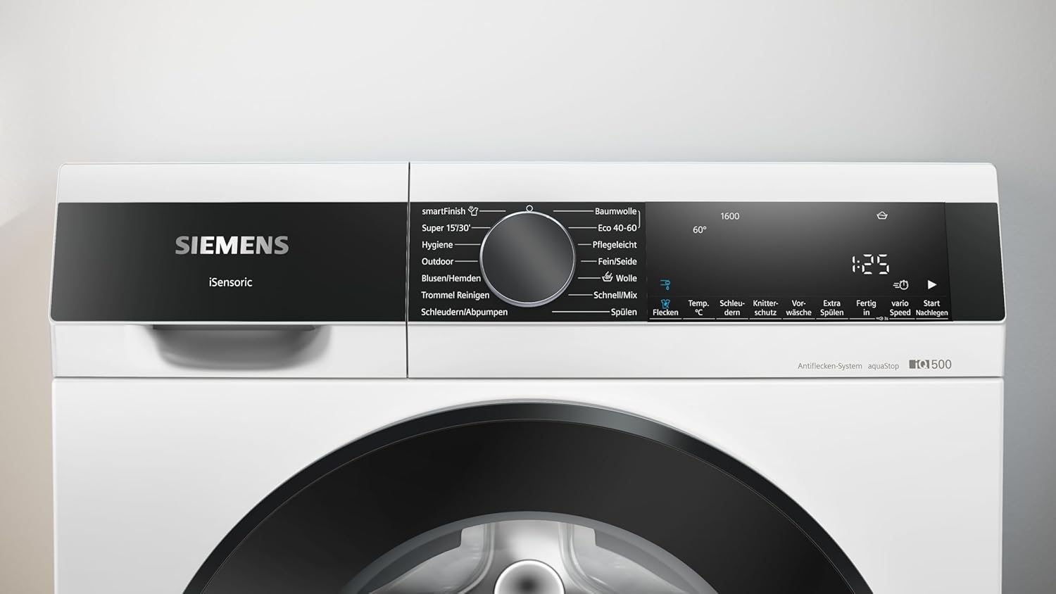 Siemens WM14N223 Waschmaschine iQ300, Frontlader mit 7kg Fassungsvermgen, 1400 UpM, speedPack L, LED-Display,Outdoor-Programm, Wei, 60cm