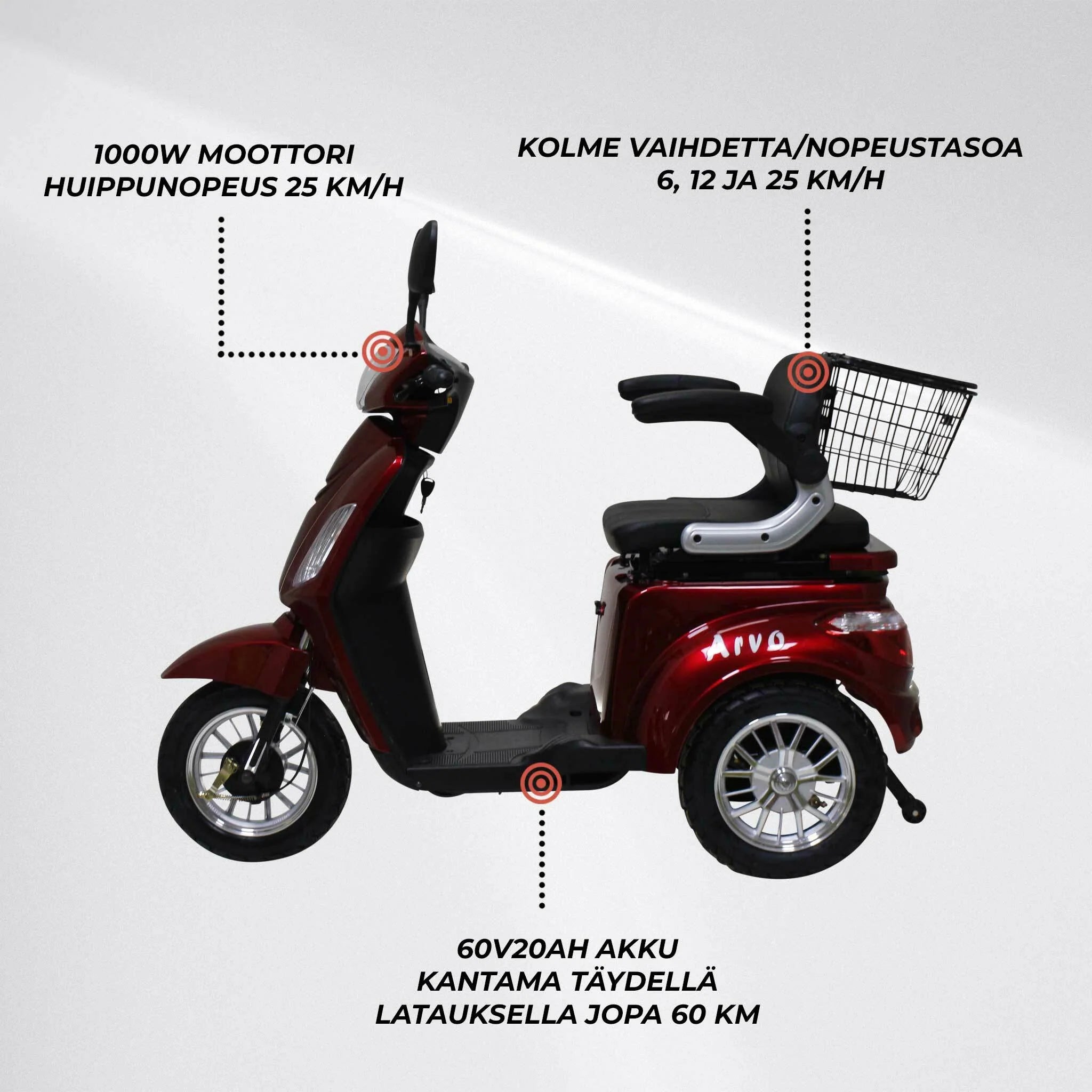 Arvo Seniorenmobil P300 Rot