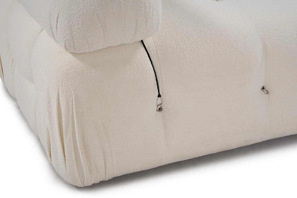 Bubble Beige L1 Ecksofa - Weiss