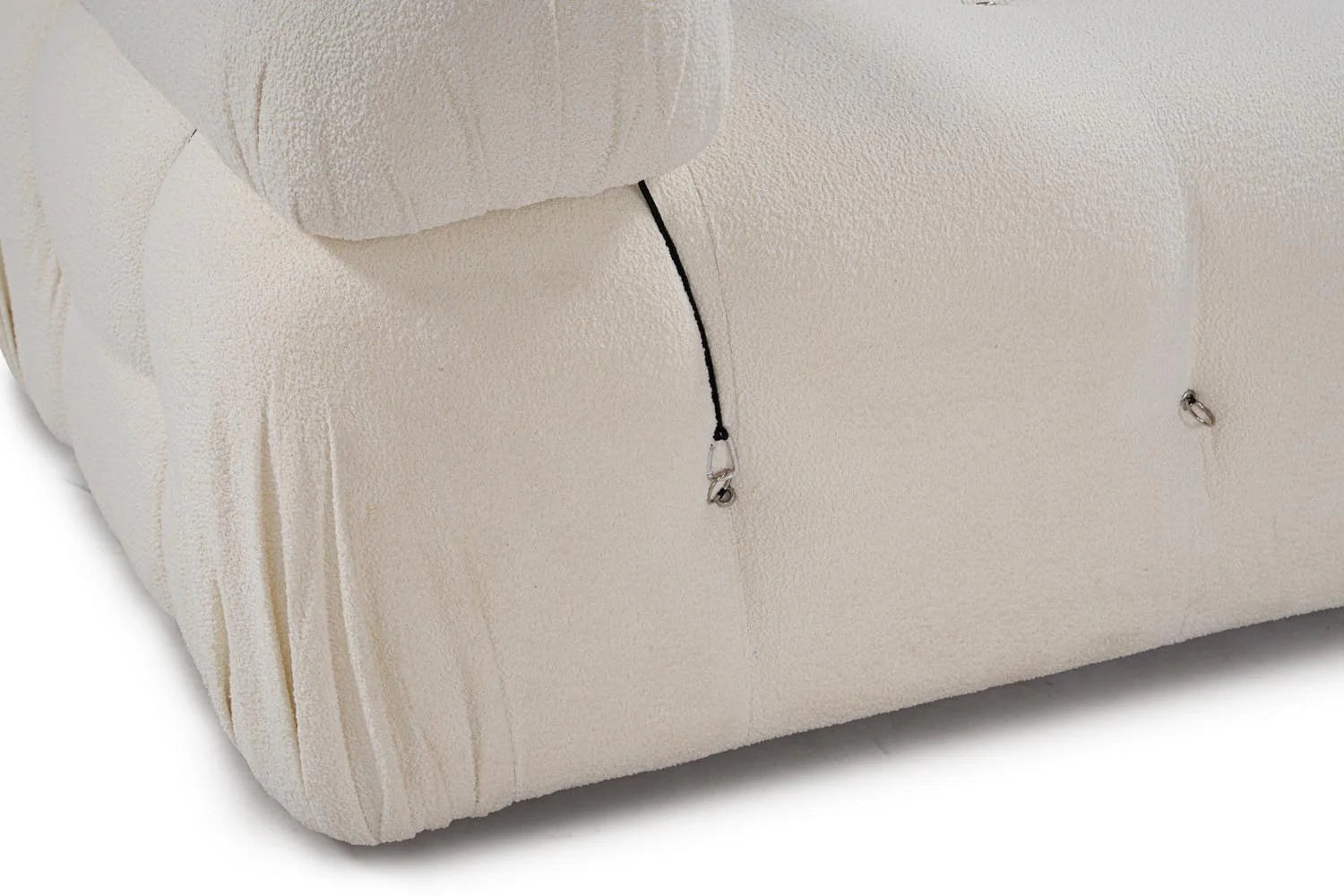 Bubble Beige L1 Ecksofa - Weiss