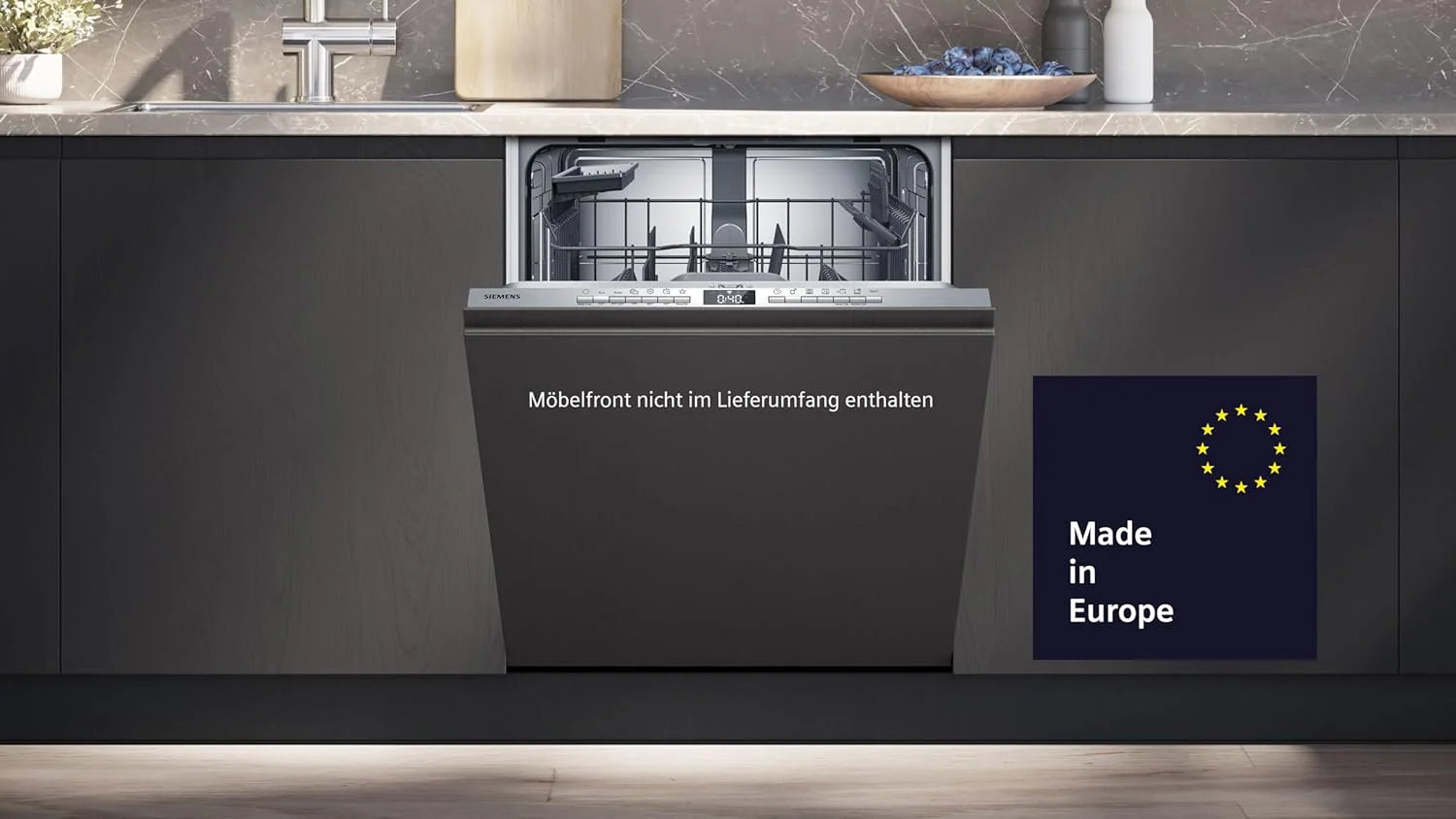 Siemens SN63EX14VE, iQ300 Smarter Geschirrspüler, Vollintegrierte Spülmaschine mit Besteckschublade, 60 cm, Auto Türöffnung dank autoOpen dry, Besonders leise durch iQdrive-Motor, infoLight aquaStop