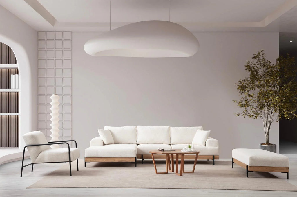 Eti Oak Left Ecksofa - Weiss