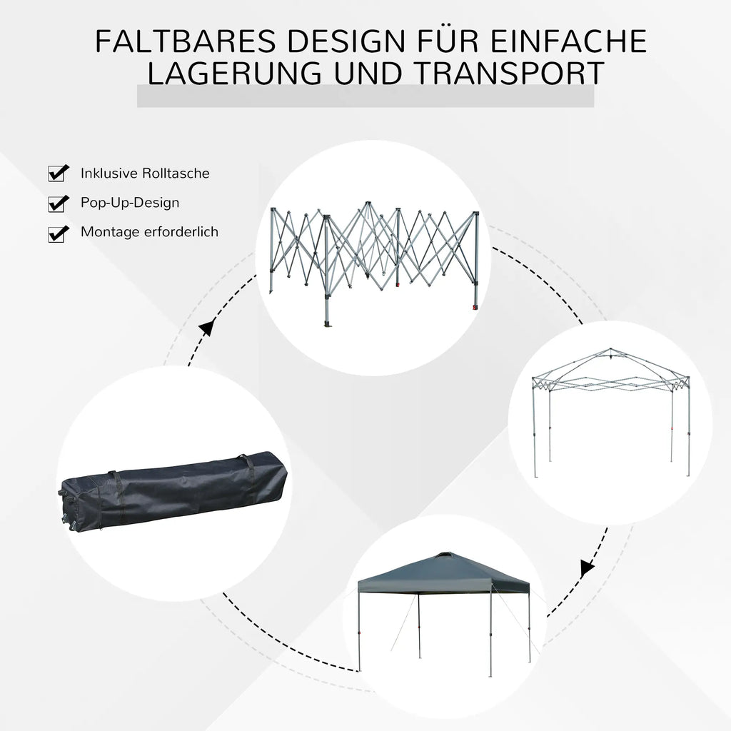 Outsunny Pavillon 3x3 m wasserdicht & faltbar