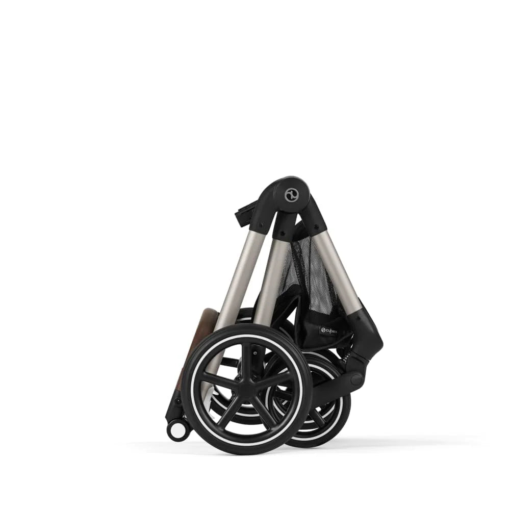 CYBEX Gold Kinderwagen EOS Lux 2-in-1 mit Babyschale Aton B2 i-Size und Babyschalen-Adapter, Reisesystem, Ab Geburt bis 22 kg (ca. 4 Jahre), Moon Black (Schwarz)