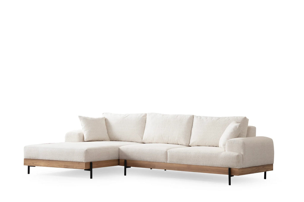 Eti Oak Left Ecksofa - Weiss