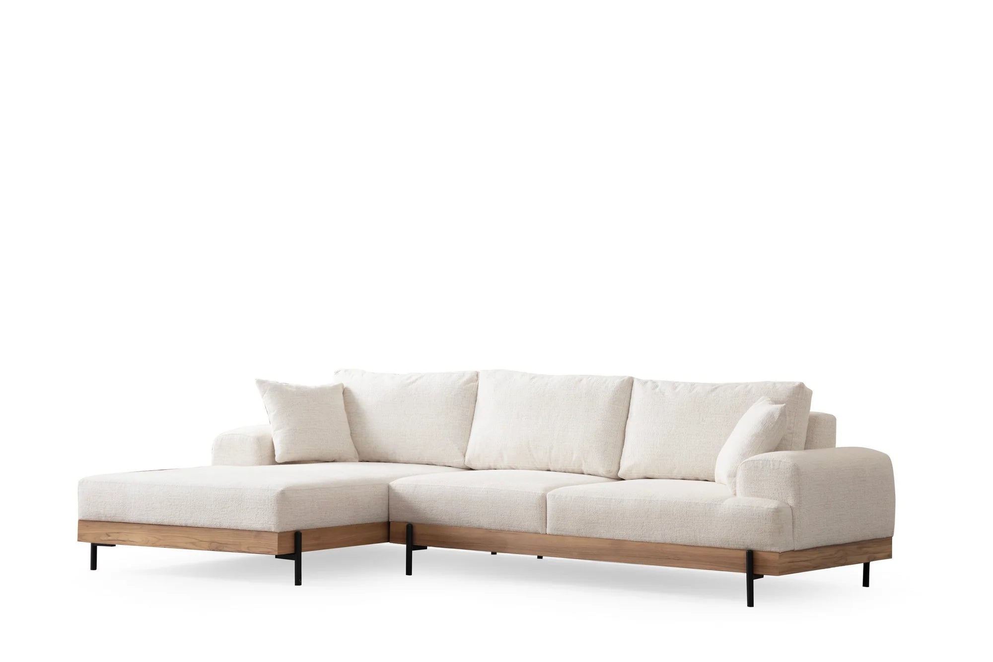 Eti Oak Left Ecksofa - Weiss