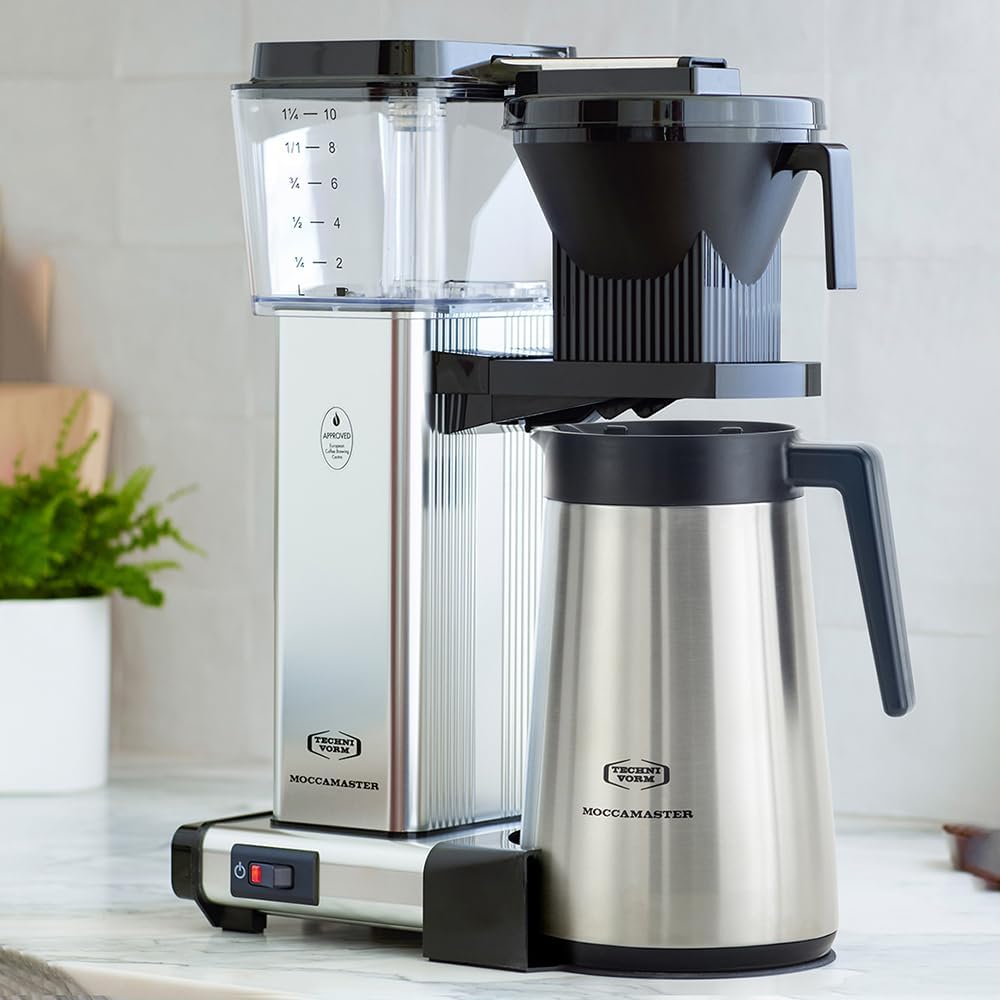 Moccamaster KBGT, Filterkaffeemaschine mit Thermoskanne, Filterkaffeemaschine, Off-White, 1.25L