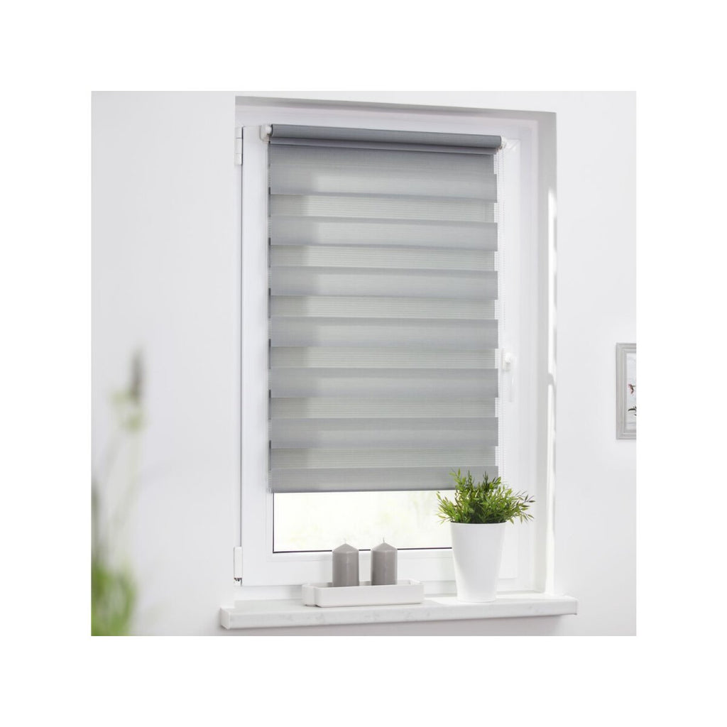 Lichtblick Klemmfix Duo-Rollo, Sonnen- und Sichtschutz, Lichtregulierung, ohne Bohren, Grau, 120 cm, 150 cm - B-Ware neuwertig