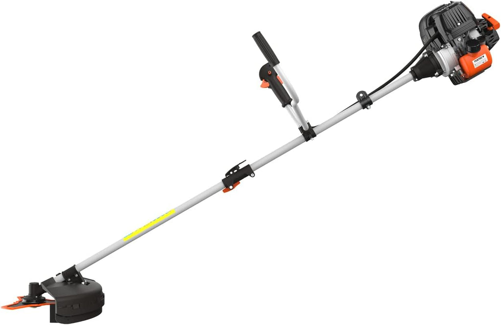 FUXTEC Benzin Motorsense FX-4MS131, Rasentrimmer mit 4-Takt-Motor, 320 mm Schnittkreis, ergonomischer Zweihandgriff, Notstop-Schalter, leichtgewichtig, inkl. Profi-Tragegurt/Messer/Faden