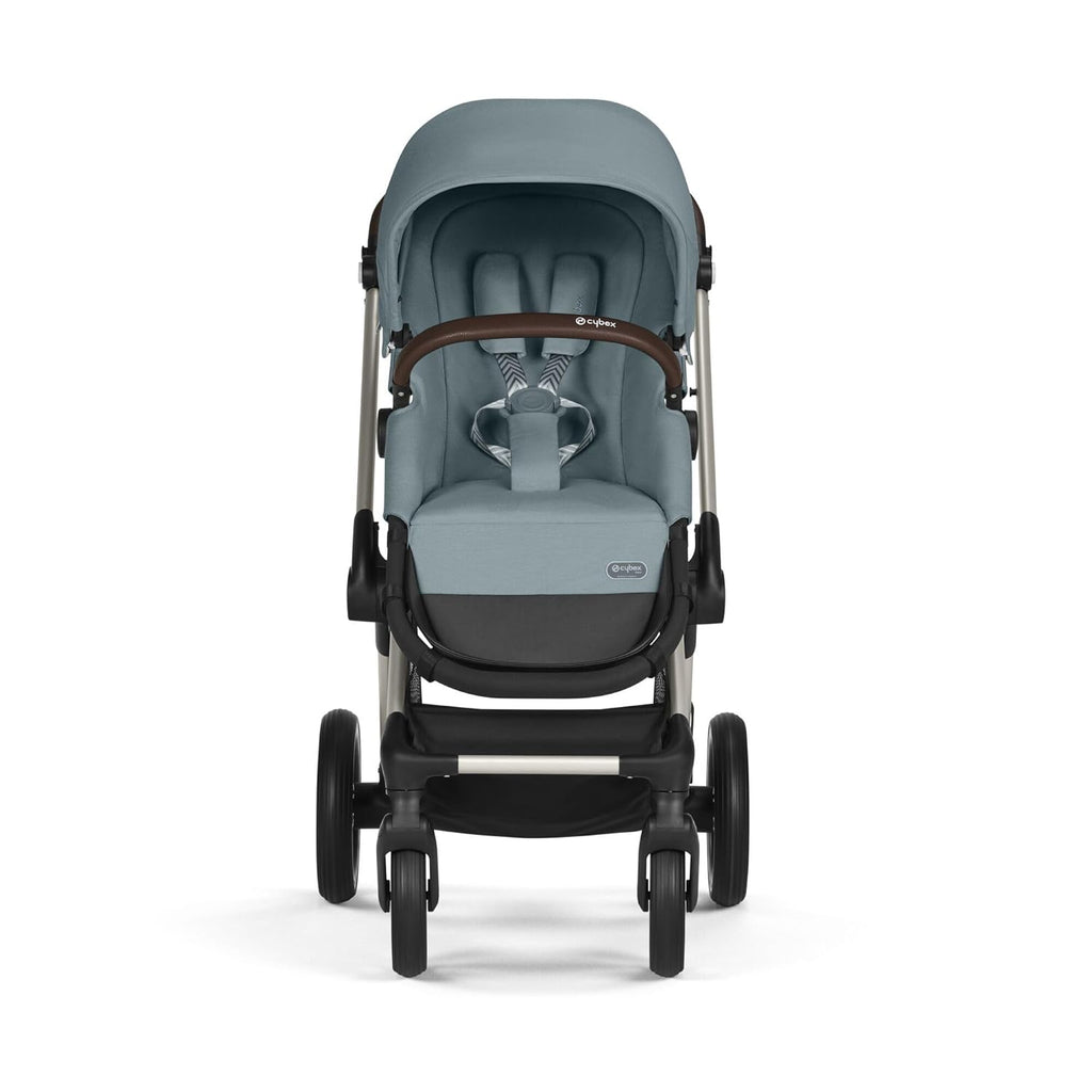 CYBEX Gold Kinderwagen EOS Lux 2-in-1 mit Babyschale Aton B2 i-Size und Babyschalen-Adapter, Reisesystem, Ab Geburt bis 22 kg (ca. 4 Jahre), Moon Black (Schwarz)