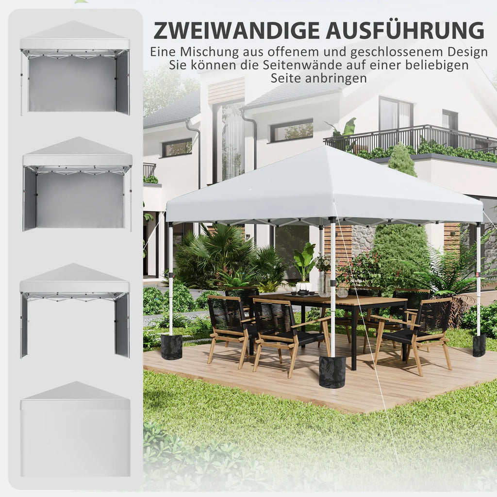 Outsunny Faltpavillon höhenverstellbar UV30+ mit Seitenwänden