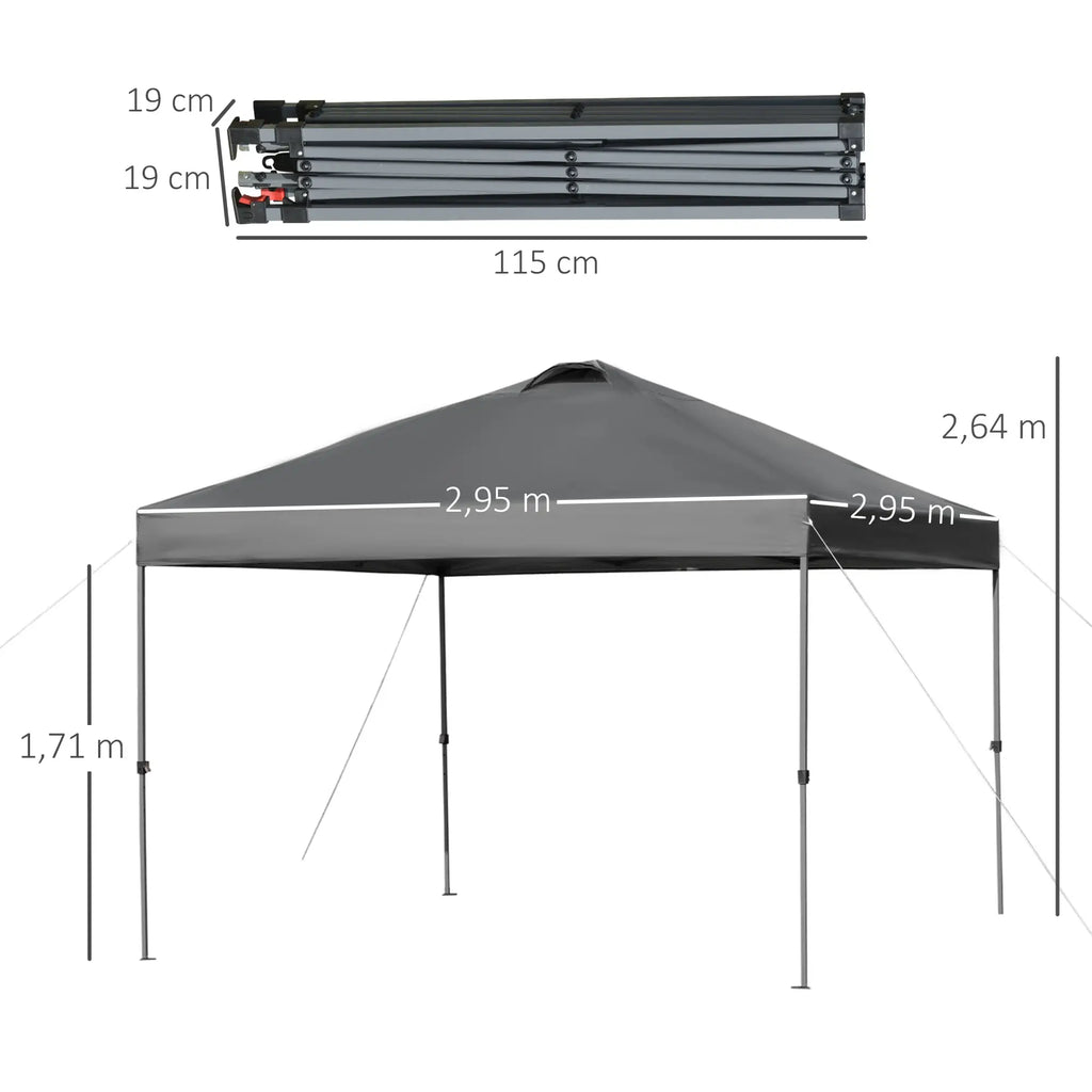 Outsunny Pavillon 3x3 m wasserdicht & faltbar