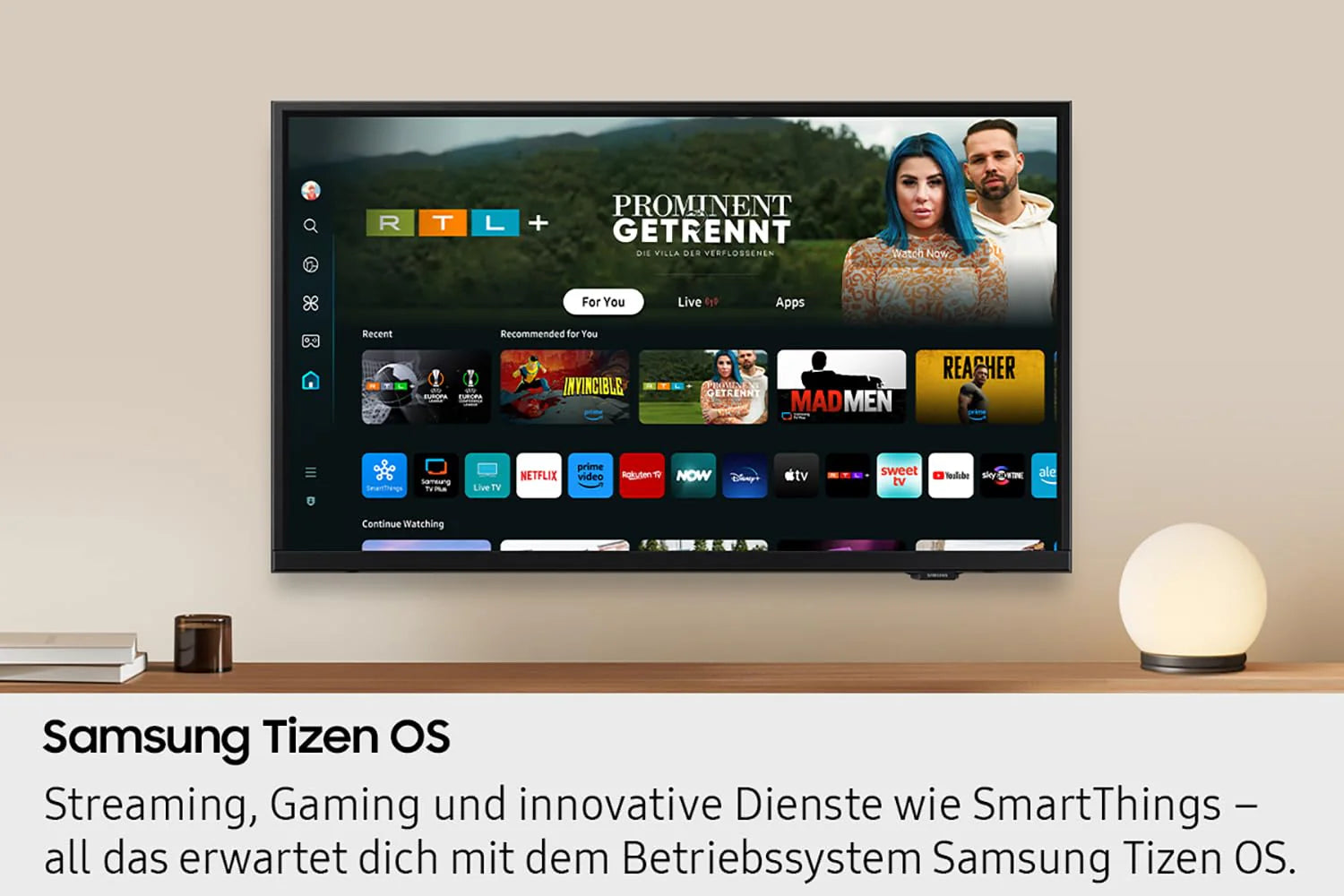 Samsung Full HD F6009F 24 Zoll (61 cm) LED Flachbildfernseher, PurColor-Technologie, HDR, Object Tracking Sound Lite, Knox Security, One UI Tizen, Smart TV, Unbegrenzt kostenlose Inhalte