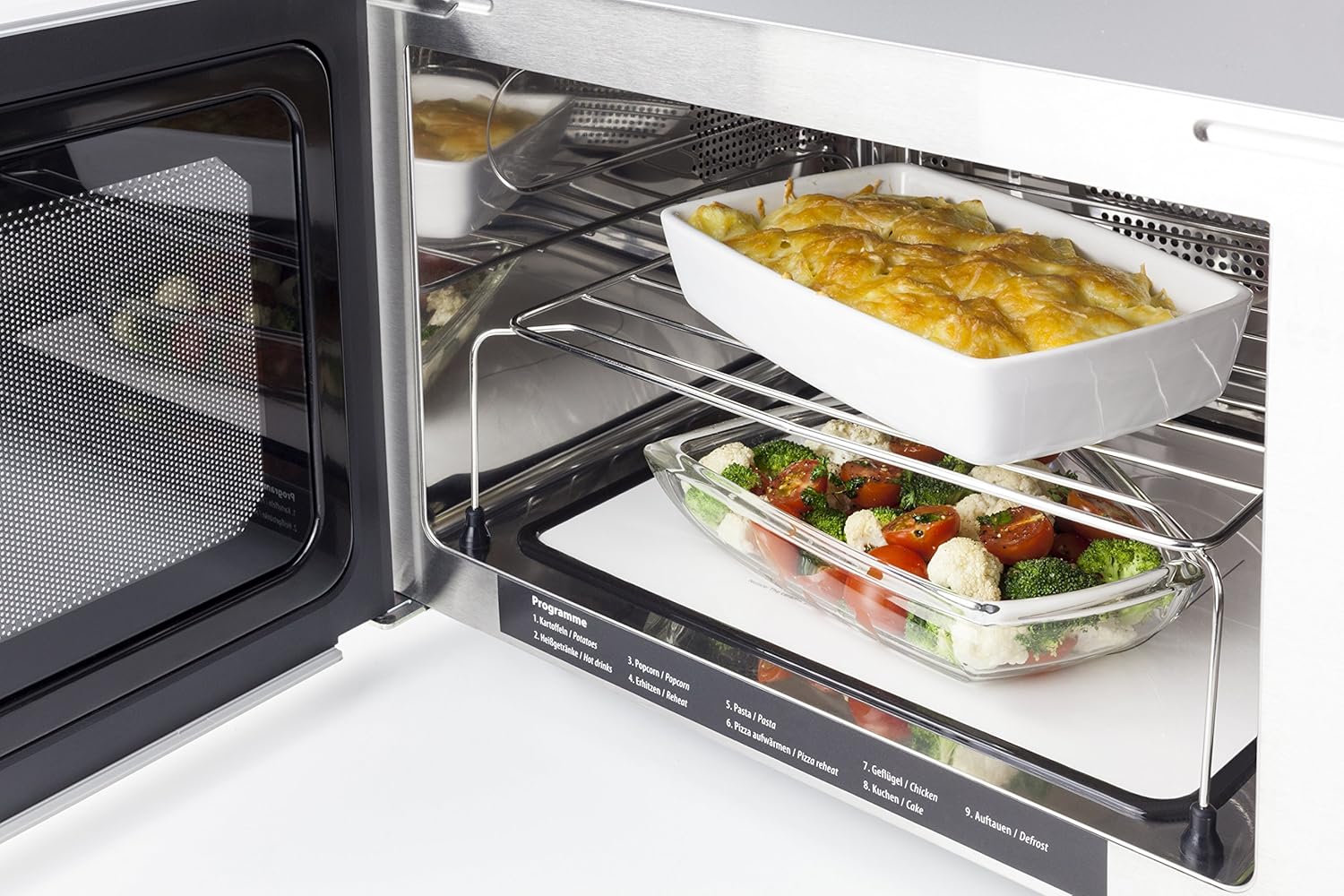 CASO MCG30 Ceramic chef Testsieger Haus & Garten Test, 3in1 Mikrowelle mit Grill + Heißluft 2100W 30L, Borosilikatglasboden, Backofen-Funktion bis 200°C