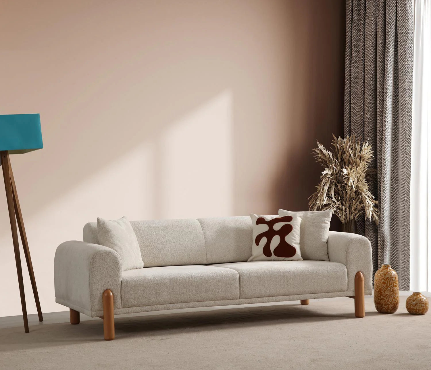 Lyke 3 Sitzer Bettsofa - Sahne