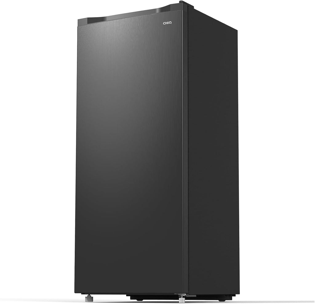 CHiQ FSD166NE4E Gefrierschrank 166 L, No Frost Technologie, Wechselbarer Türanschlag, Schwarzer Edelstahl, 144cm Höhe