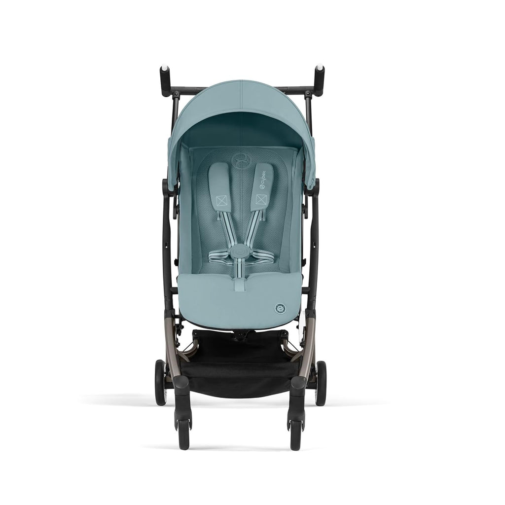 CYBEX Gold Kinderwagen Libelle mit One-Pull Harness, Von ca. 6 Monaten bis ca. 4 Jahre (max. 22 kg), Ultraleicht (nur 6 kg), Almond Beige (Beige mit taupefarbenem Rahmen)