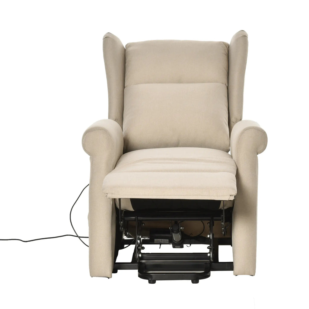 HOMCOM Aufstehsessel elektrisch Relaxsessel frei verstellbar cremeweiß