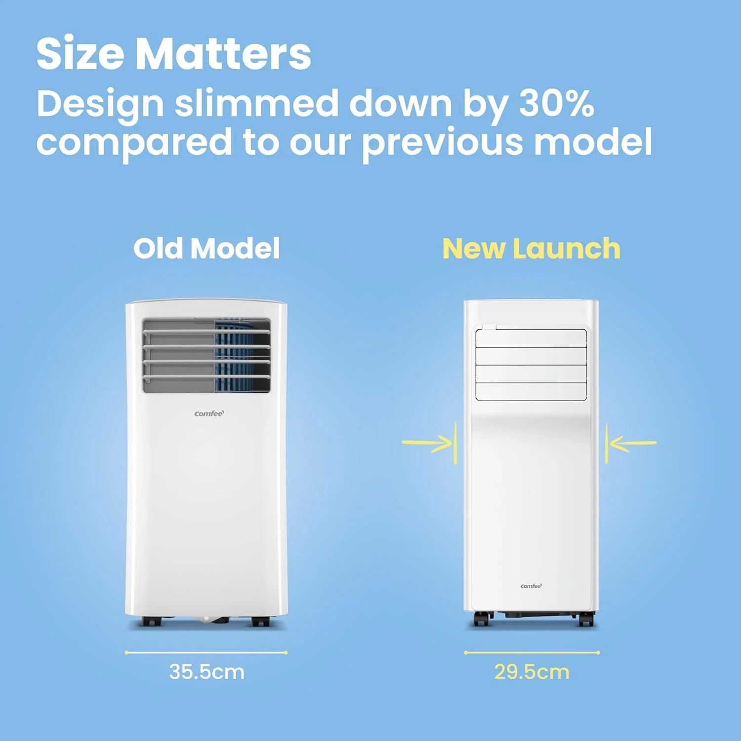 Comfee Mobiles Klimagerät MPPH-09CRN7, 9000 BTU 2,6kW, Kühlen&Ventilieren&Entfeuchten, Raumgröße bis 88m³(33㎡), Mobile Klimaanlage mit Abluftschlauch