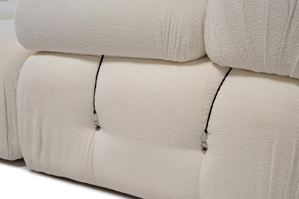 Bubble Beige L1 Ecksofa - Weiss