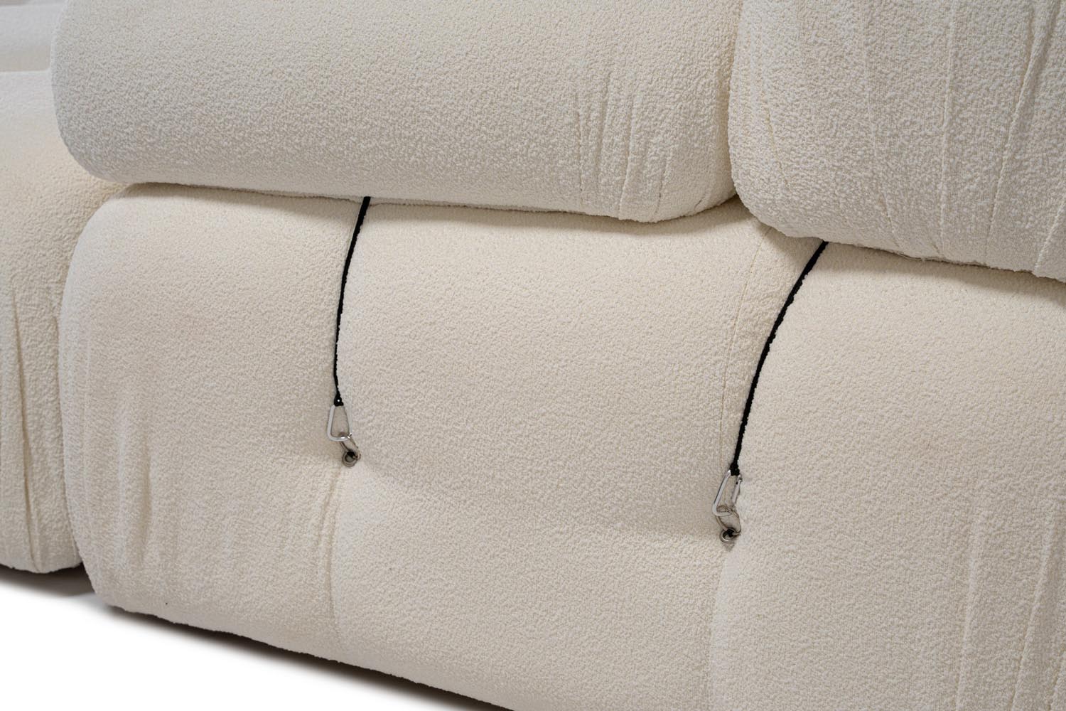 Bubble Beige L1 Ecksofa - Weiss