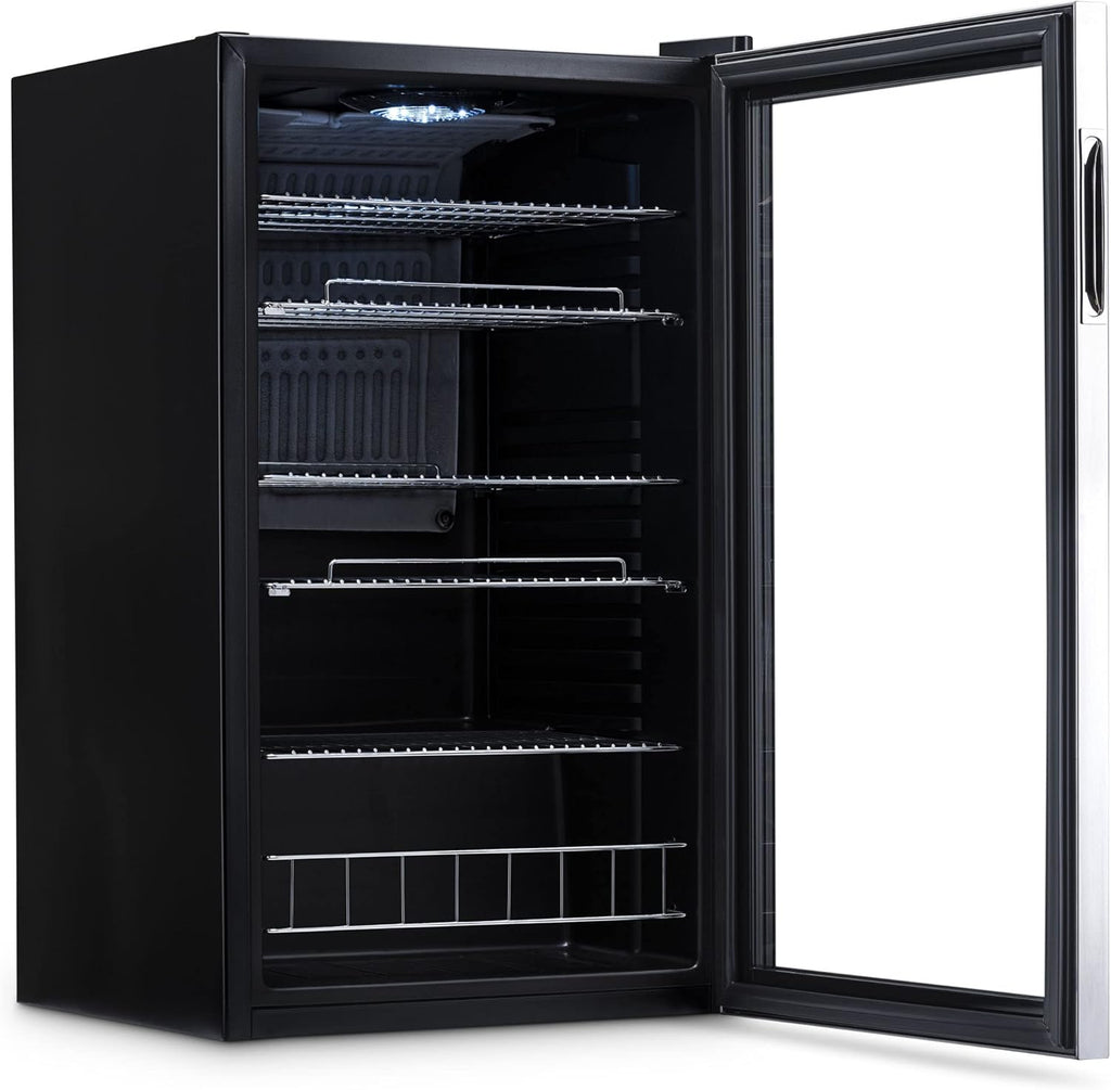 Getränkekühlschrank | Freistehender Kühlschrank für 126 Dosen mit Glastür mit Scharnier rechts | Mini-Getränkekühlschrank, perfekt für Bier, Wein, Limonade und kühlere Getränke