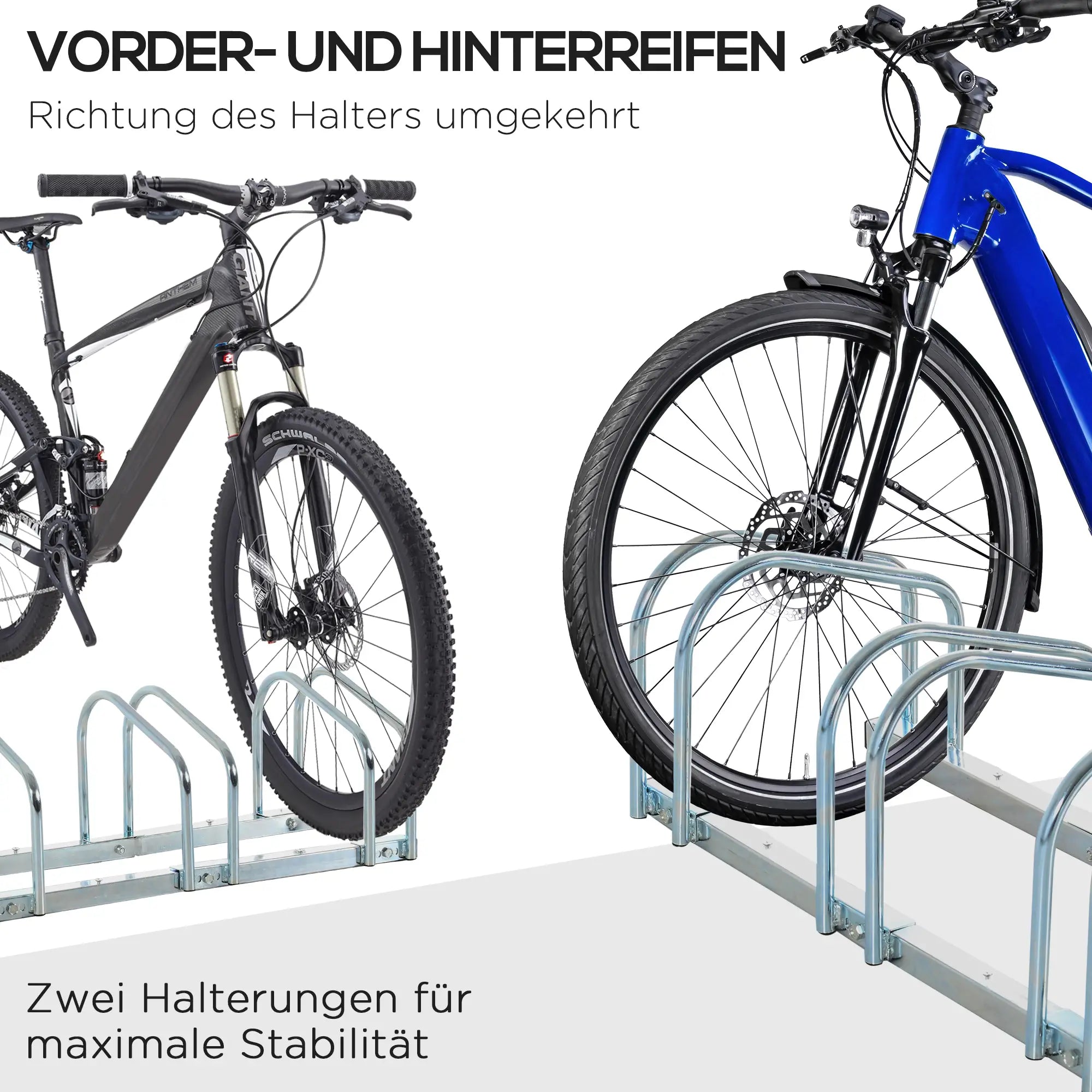 HOMCOM Fahrradständer Mehrfachständer 5 Fahrräder erweiterbar