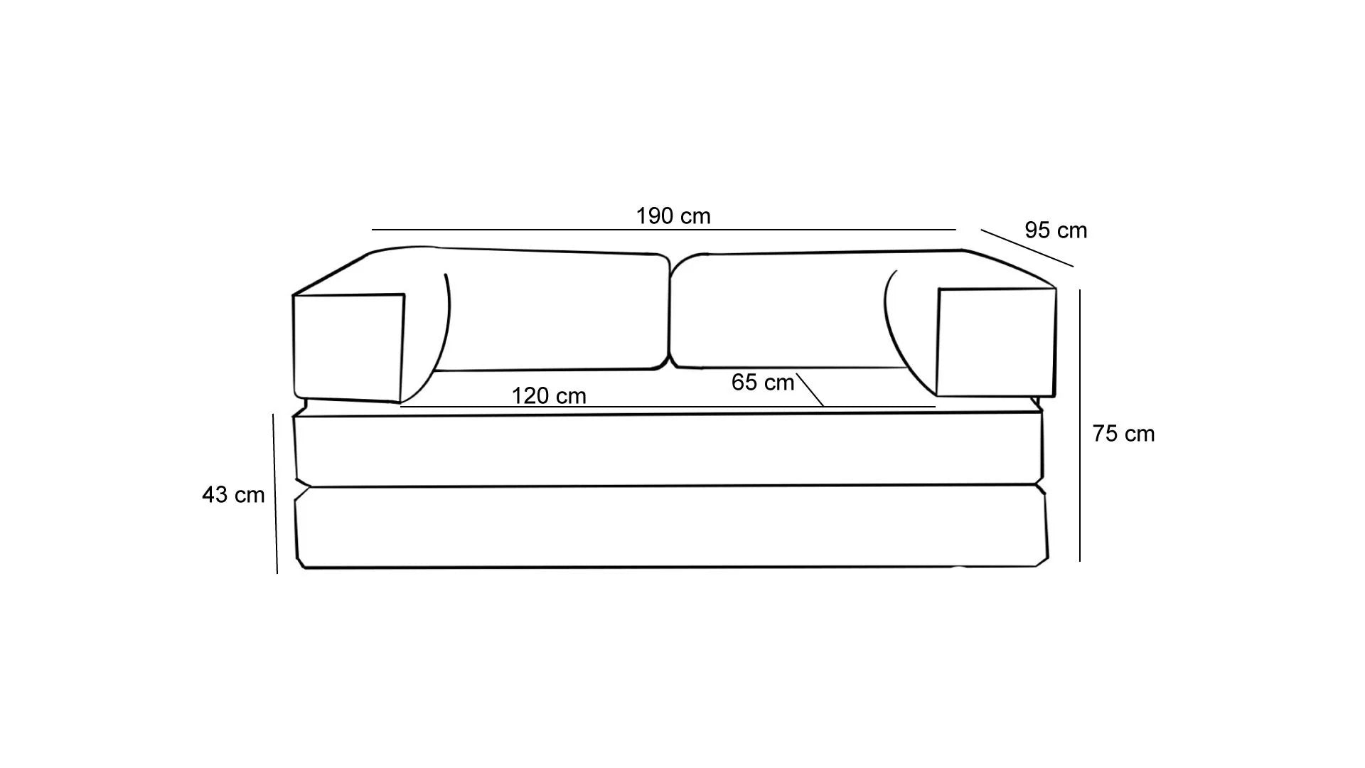Comfort 3er Sofa - Braun