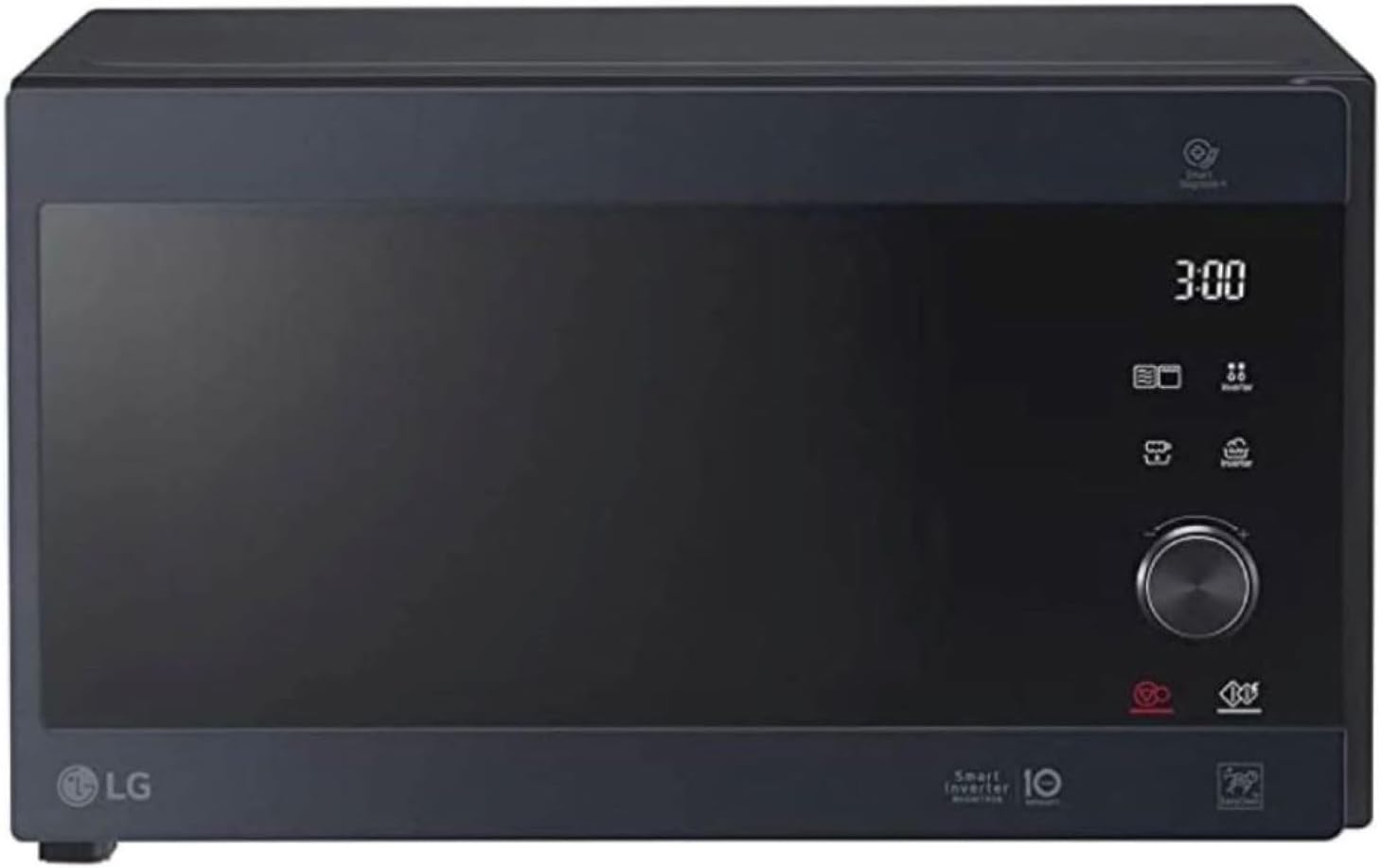 LG MS2595CIS Mikrowelle mit Smart Inverter Technologie, 25 Liter Kapazität, 1000 W, Automatikprogramme, einstellbare Leistungsstufen und EasyClean-Funktion, Silber