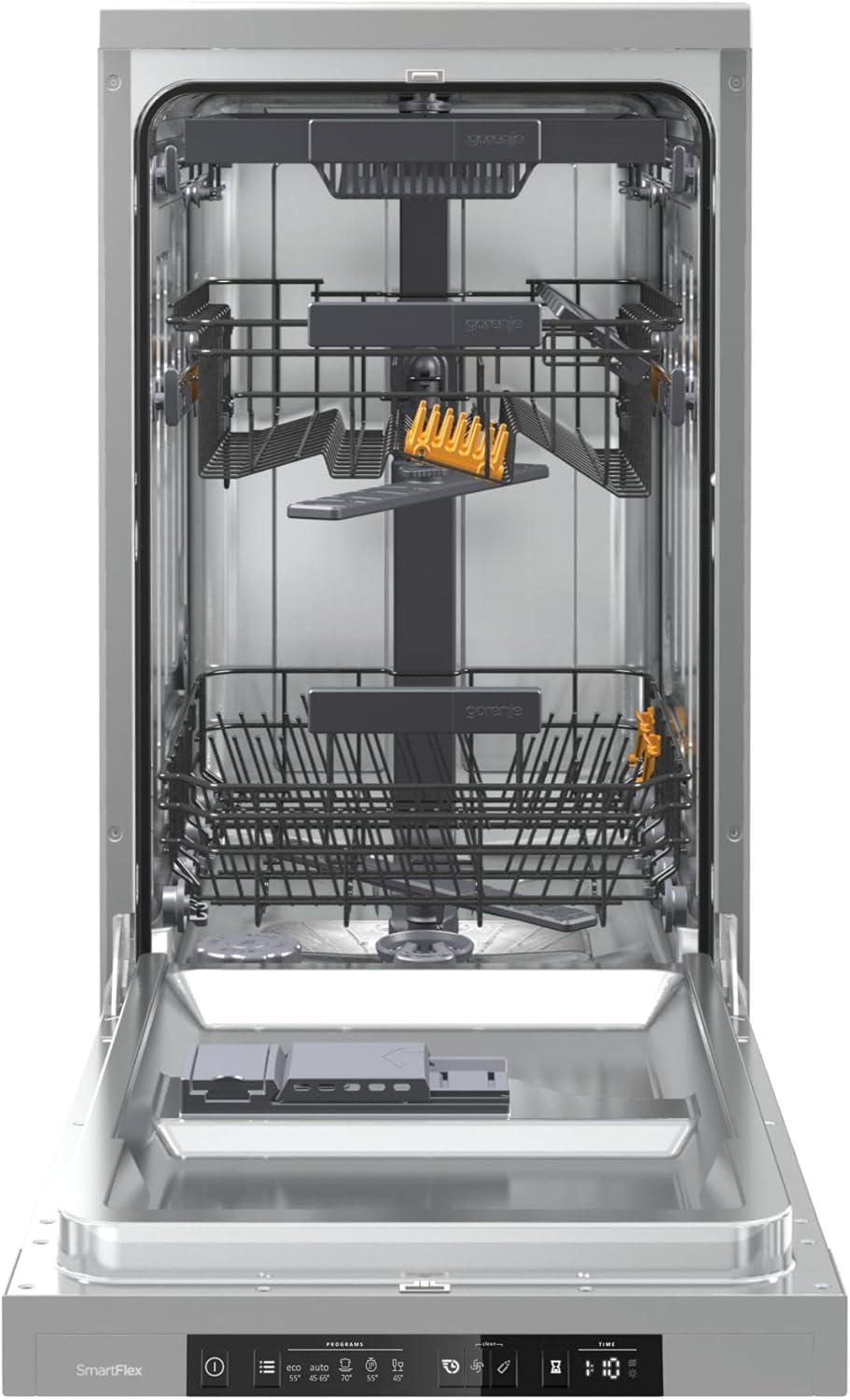 Gorenje GS 541D10 X Freistehender Geschirrspüler / SuperSilent / 11 Maßgedecke / 5 Programme / Programmanzeige / TotalDry / Silber, 45 cm breit