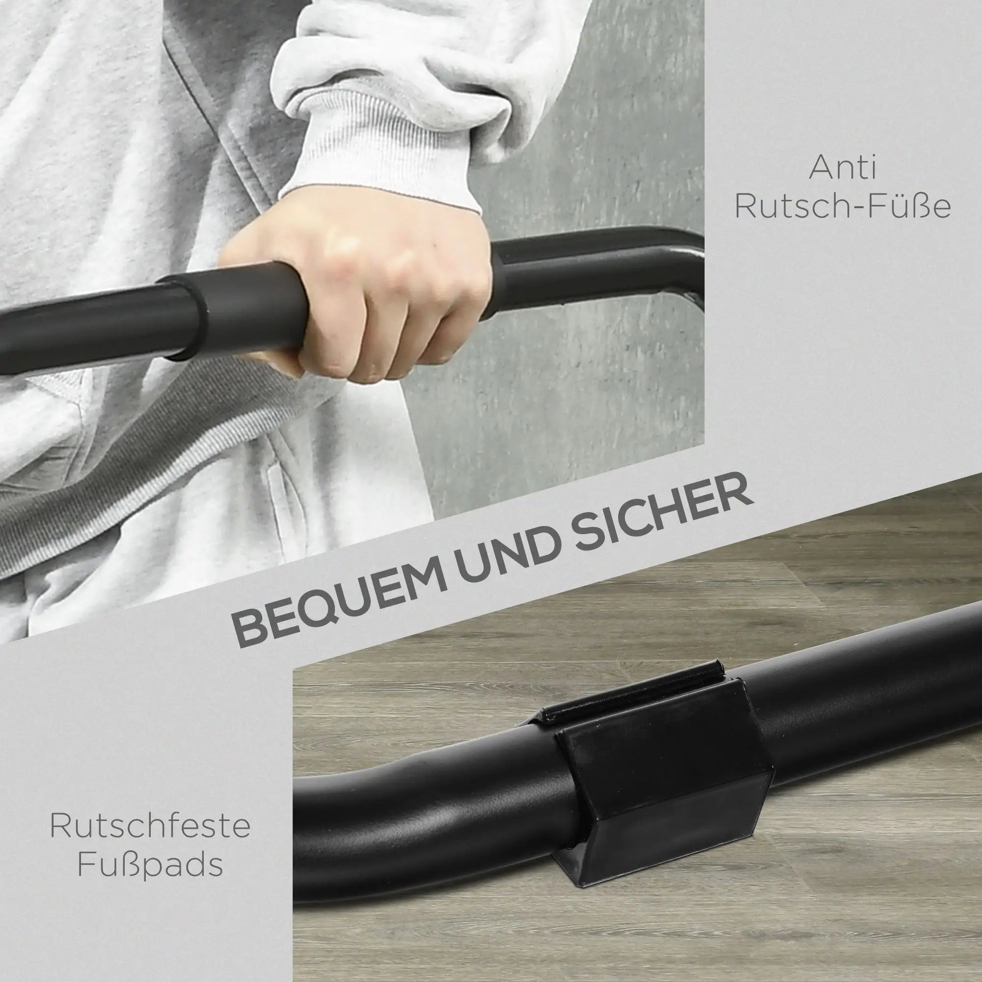 HOMCOM Dipstation Krafttraining mit Schlingentrainer gepolsterte Griffe