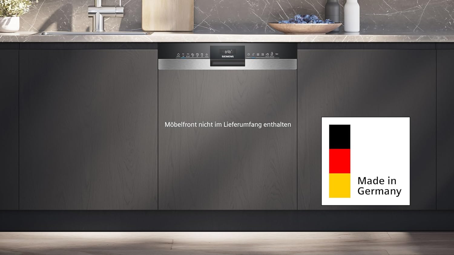 Siemens SN43ES14VE, iQ300 Smarter Geschirrspüler, Unterbau-Spülmaschine mit Besteckschublade, 60 cm, automatische Türöffnung dank autoOpen dry, besonders leise mit iQdrive-Motor, aquaStop, Edelstahl