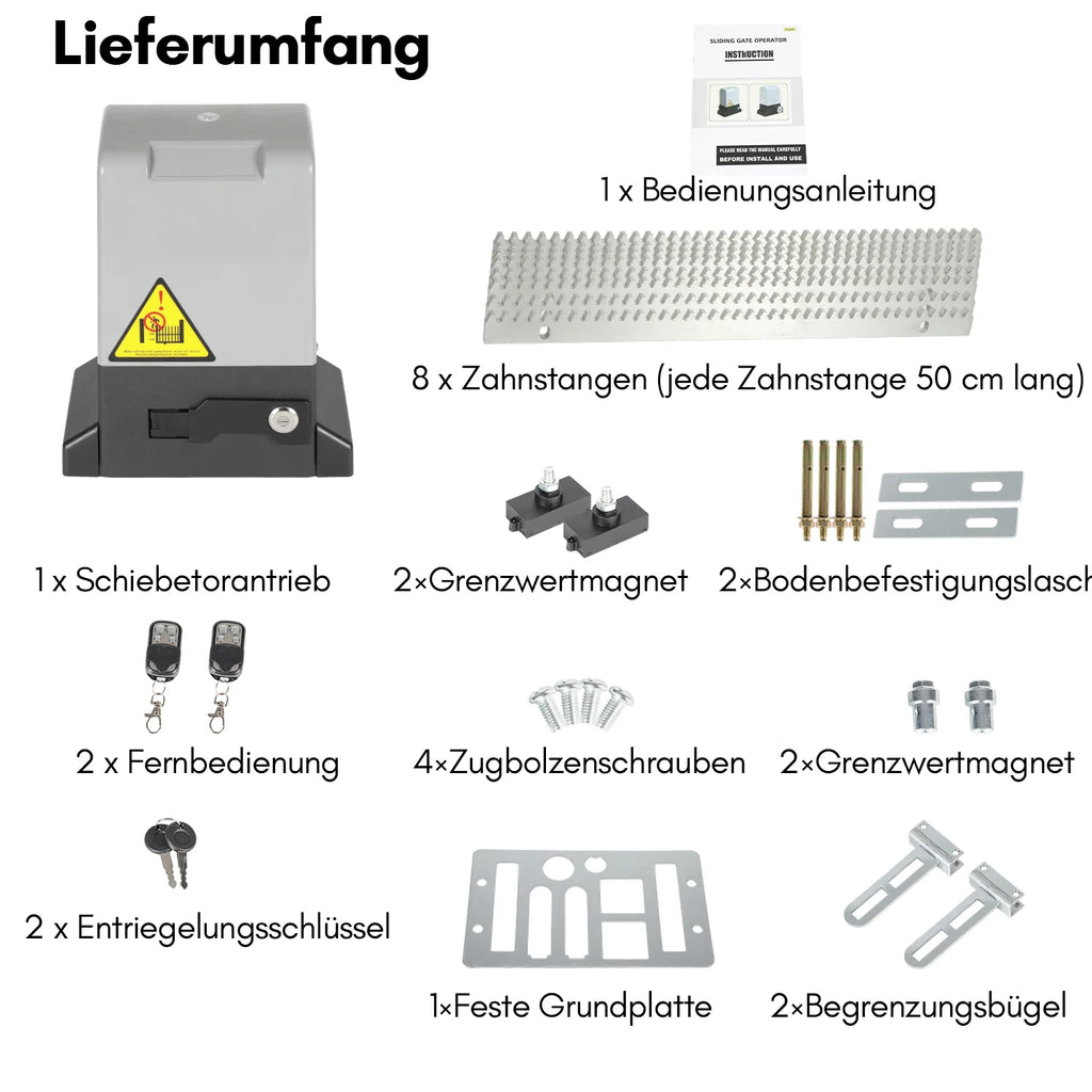 Sonnewelt Schiebetorantrieb Garagentorantrieb mit App-Steuerung 370W/550W