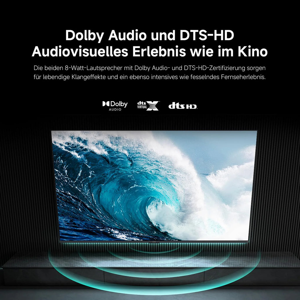 Xiaomi TV F 32, 32 Zoll (81 cm), HD, Smart TV, Fire OS7, Triple Tuner DVB-C/S/S2/T/T2, Dolby Audio™, DTS Virtual:X, DTS-HD, Sprachsteuerung mit Alexa, Kompatibel mit Apple AirPlay