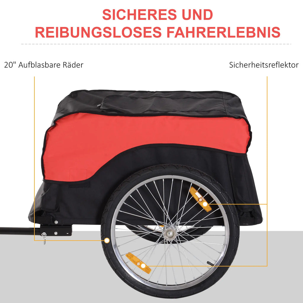 HOMCOM Fahrradanhänger Lastenanhänger faltbar große Transportbox
