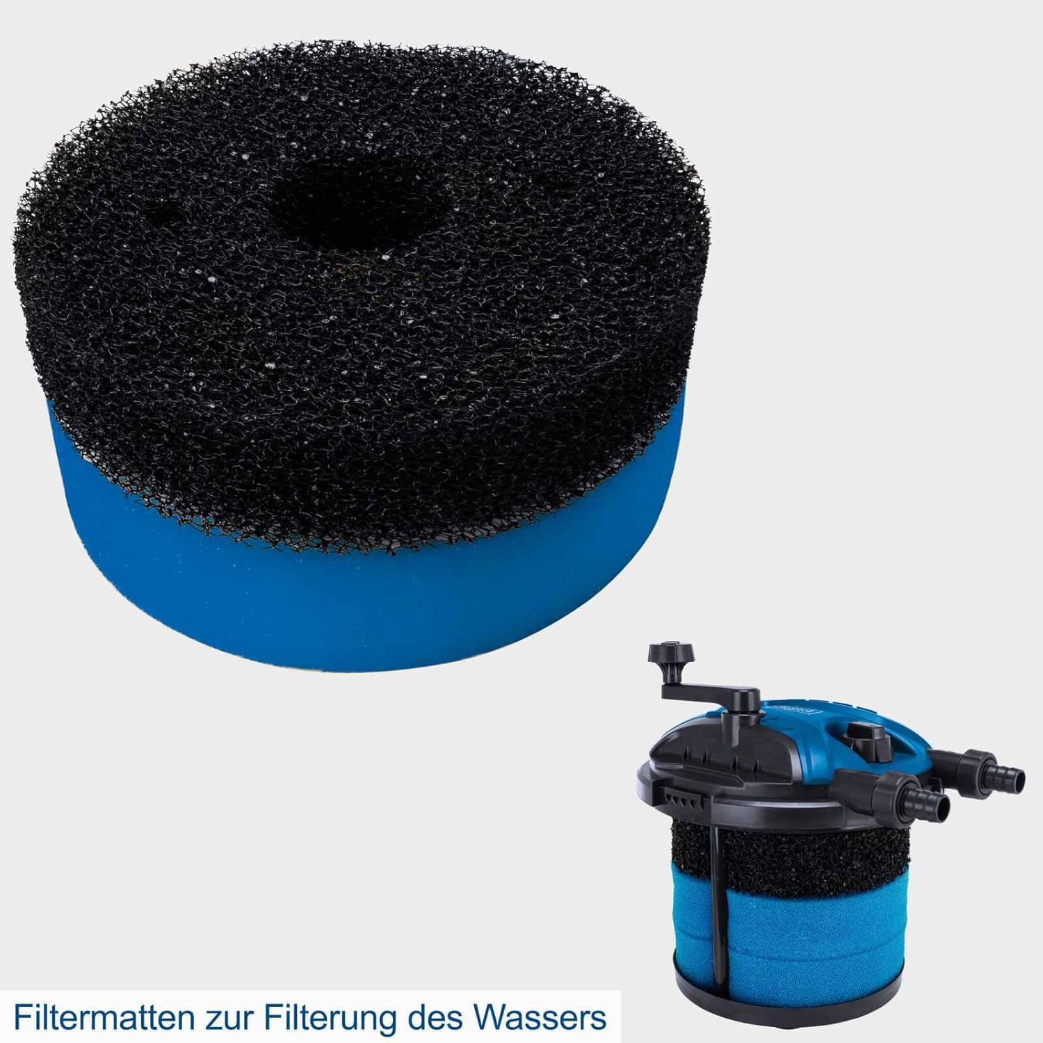 Scheppach Teichdruckfilter Komplettset PFS8000 | für Teiche bis 8000 Liter | Fördermenge 4000 L/h | 11 W UV-C Klärer mit Spin Clean | int. Schmutzanzeige | 9,5L Tank | Teichfilter Druckteichfilter