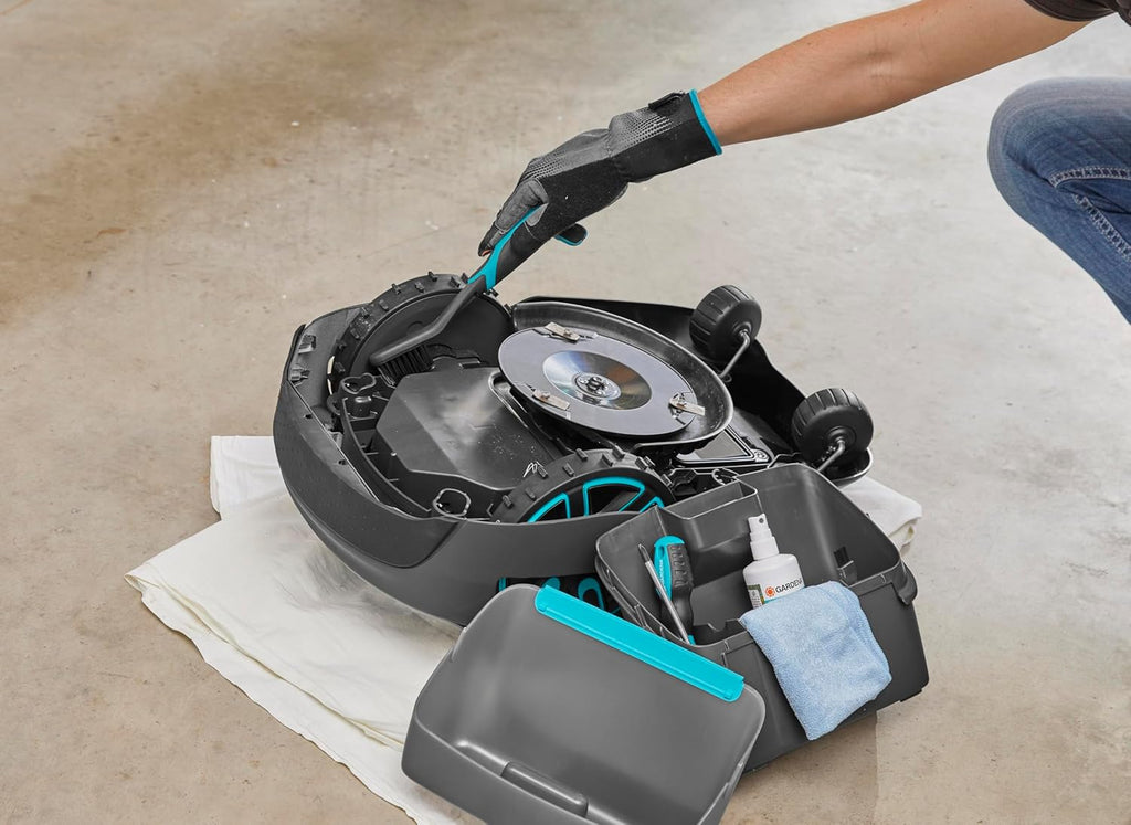 Gardena Original Garage für Mhroboter: Garage für Rasenmher, optimaler Sonnen- und Regenschutz für Rasenroboter und Ladestation (15020-20)