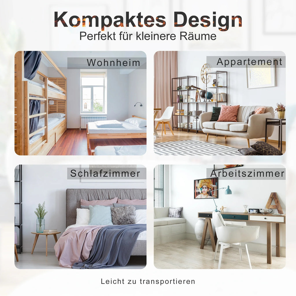 HOMCOM Elektrokamin mit Flammeneffekt & 2 Heizstufen
