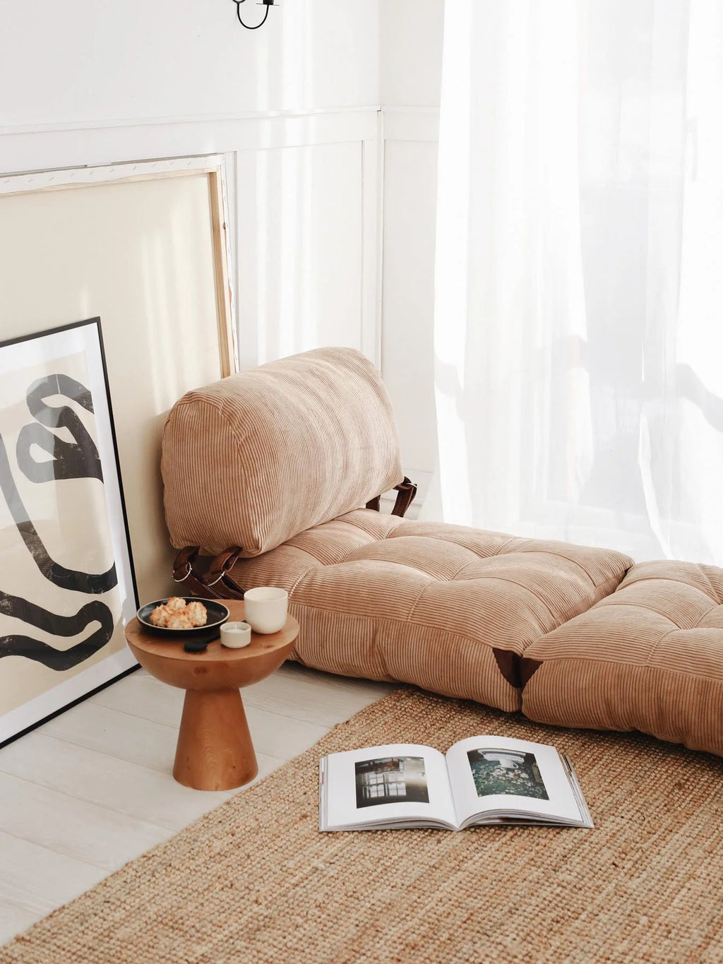 Fold Kadife Bettsofa - Kamel