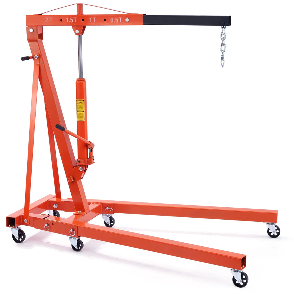 BENTISM 2T Klappbarer Motorkran Motorheber mit Wasserwaage 4400 lbs/2 Tonnen Hochleistungs-Hubsteiger Werkstattkran Alterungsbeständiger Motorkran