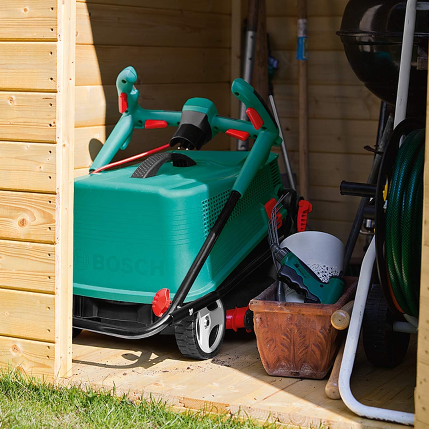 Bosch Elektro Rasenmher ARM 34 (Grasfangbox, Karton, Schnitthhe: 20-70 mm, Schnittbreite: 34 cm, 11 kg, 1.300 W)
