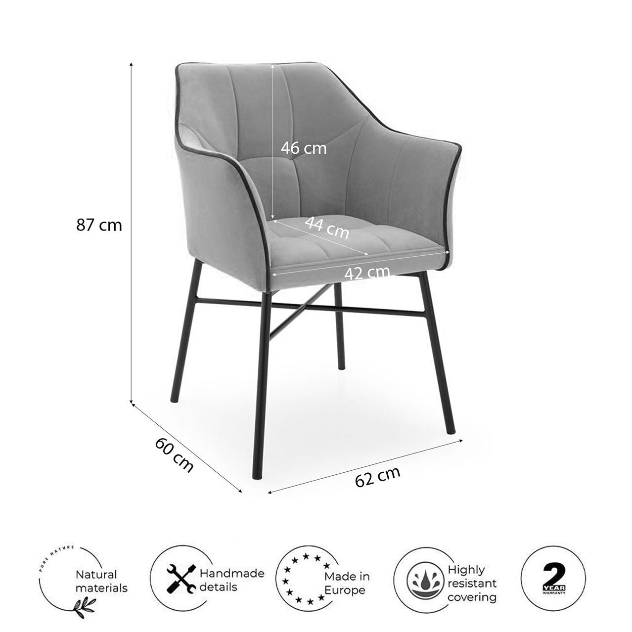Chaise de salle à manger Aztek - Design géométrique
