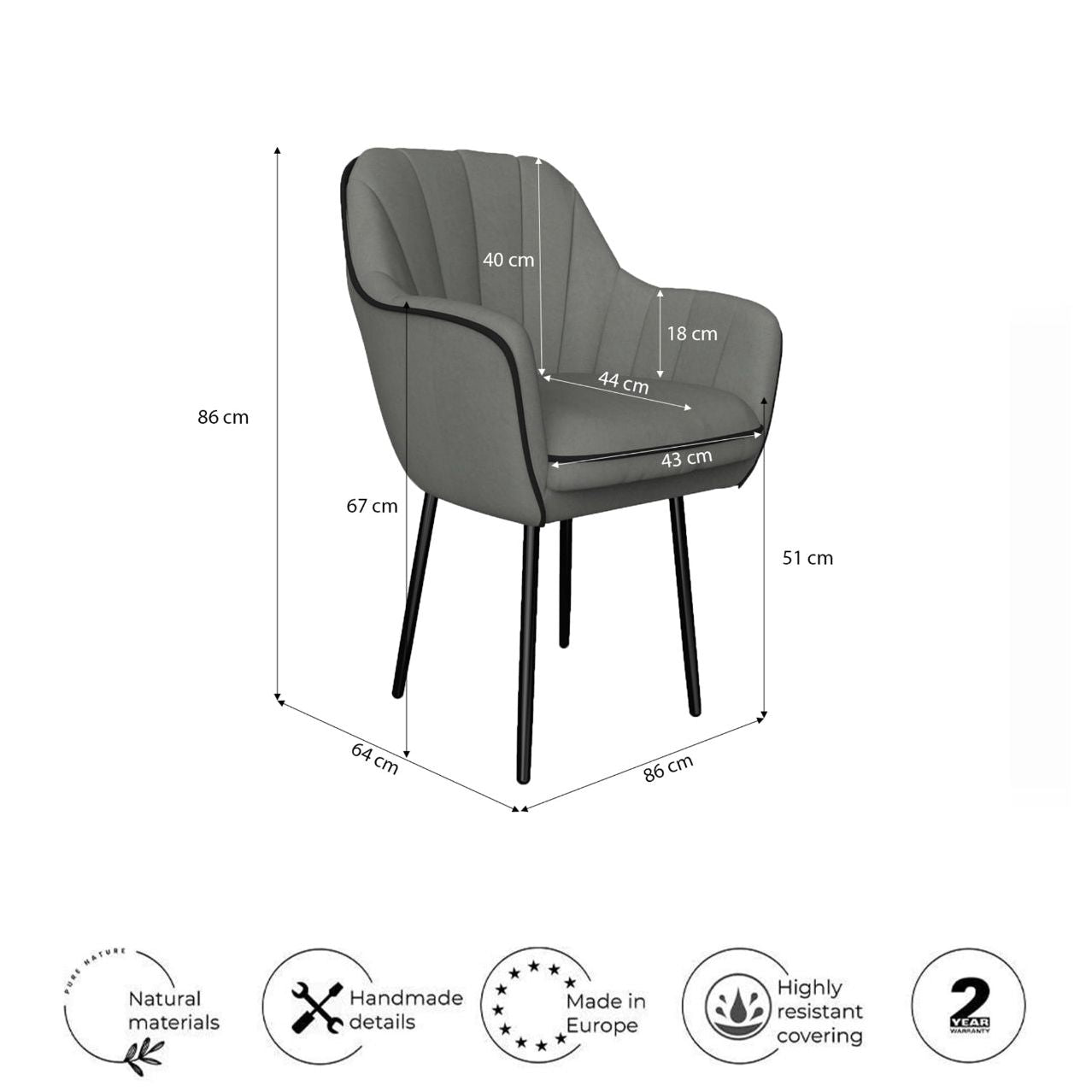 Chaise de salle à manger Riva - Style contemporain