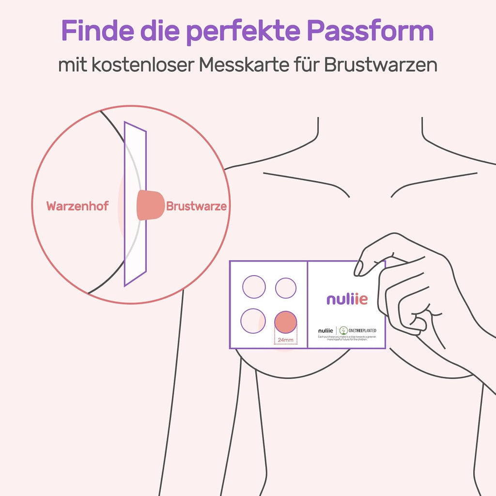Nuliie Milchpumpe Elektrisch tragbare S32, Elektrische milchpumpe freihändig 4 Modi 9 Stufen mit 18/21/24 mm komfortabler Flansch, Privat, mit Ersatzzubehör im Lieferumfang (2Packs, Weiß)