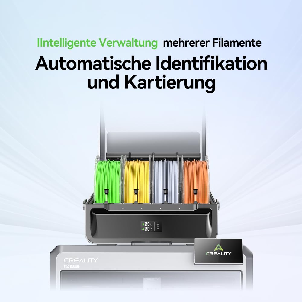 Creality K2 Plus Combo 3D-Drucker, 16-Farben Multimaterial-Druck, 350³mm XXL-Bauraum, Servo-Direktantrieb, Dual-KI-Kameras, Ultra-Leise
