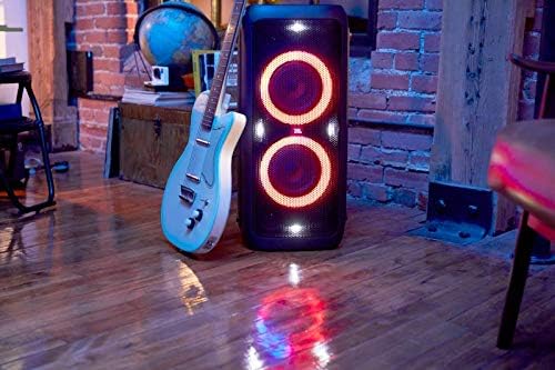 JBL PartyBox 710 - Schwarz – Trag - und rollbarer Bluetooth Party-Lautsprecher mit Lichteffekten – Spritzwassergeschützte, mobile Musikbox