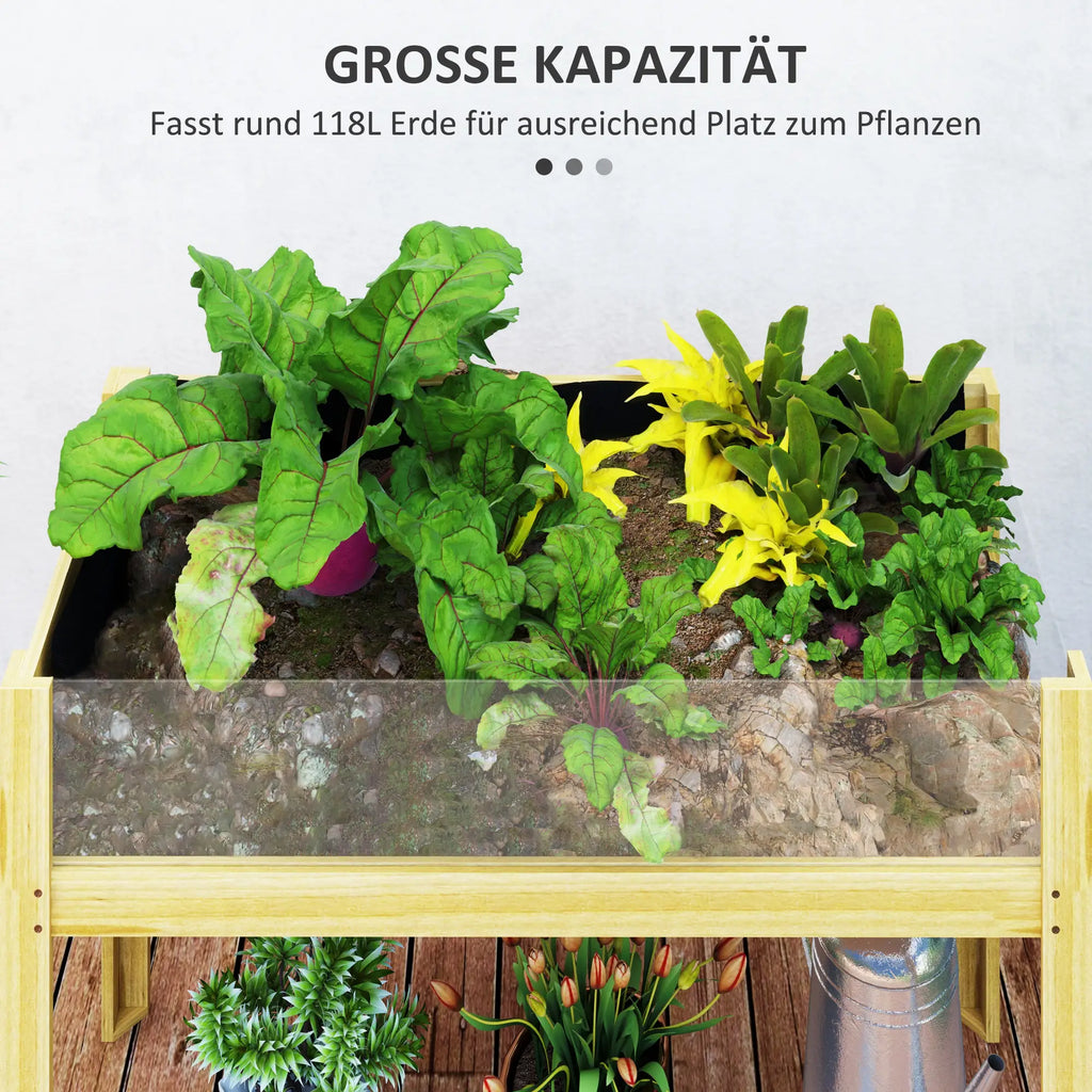 Outsunny Hochbeet mit Acrylplatten & Ablauflöchern, 110 × 50 × 80 cm